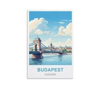NPRZM Plaques en métal vintage Budapest Hongrie Décoration murale Cuisine Garage Salle à manger Décoration d'intérieur Hôtel Décoration Cadeau 15x30cm