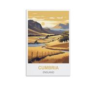 NPRZM Plaques en métal vintage Cumbria Angleterre, affiche murale rétro en métal, décoration de maison, club, jardin, 30 x 40 cm