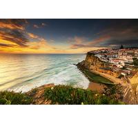 NPRZM Portugal Sintra Sea City Coast Diy 5D Diamond Painting Par Numéro Kits Uniques Décoration Murale Maison Cristal Strass Décoration Murale 30x40CM