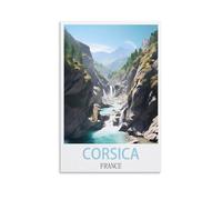 NPRZM Tin Sign Métal Affiches de la Corse, France Retro Peinture Poster Plaque Décor pour Salle de Bains Cuisine Café Mur Halloween Cadeaux de Noël 30x40cm