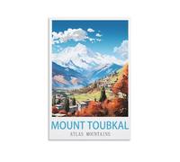 NPRZM Tin Sign Métal Affiches du mont Toubkal et des montagnes de l'Atlas Vintage Panneau Métal Étain Signe Tin Signs Plaque Métallique Décorative Wall Decor pour Maison 15x30cm