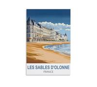 NPRZM Tin Sign Métal Affiches Les Sables D'Olonne France Vintage Panneau Métal Étain Signe Tin Signs Plaque Métallique Décorative Wall Decor pour Maison 30x40cm