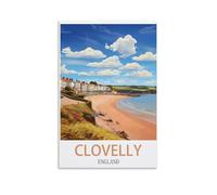 NPRZM Tin Sign Métal Clovelly Englands Vintage Panneau Métal Étain Signe Tin Signs Plaque Métallique Décorative Wall Decor pour Maison 30x40cm