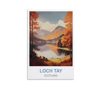 NPRZM Tin Sign Métal Loch Tay Écosse Vintage Panneau Métal Étain Signe Tin Signs Plaque Métallique Décorative Wall Decor pour Maison 30x40cm