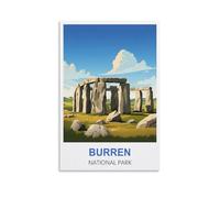 NPRZM Tin Sign Métal Parc national du Burren, Irlande Vintage Panneau Métal Étain Signe Tin Signs Plaque Métallique Décorative Wall Decor pour Maison 30x30cm