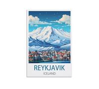 NPRZM Tin Sign Métal Reykjavik Islande Vintage Panneau Métal Étain Signe Tin Signs Plaque Métallique Décorative Wall Decor pour Maison 30x30cm