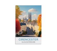 NPRZM Tin Signs Métal Affiches de Cirencester, Gloucestershire Retro Plaques Peintures pour Maison Cuisine Salle de Bains Chambre Café Café Bar Pub Décorations 30x30cm