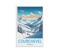 NPRZM Tin Signs Métal Affiches de Courchevel France Retro Plaques Peintures pour Maison Cuisine Salle de Bains Chambre Café Café Bar Pub Décorations 30x30cm