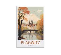NPRZM Tin Signs Métal Affiches de Plagwitz Leipzig Retro Plaques Peintures pour Maison Cuisine Salle de Bains Chambre Café Café Bar Pub Décorations 15x30cm