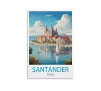 NPRZM Tin Signs Métal Affiches de Santander Espagne Retro Plaques Peintures pour Maison Cuisine Salle de Bains Chambre Café Café Bar Pub Décorations 20x30cm