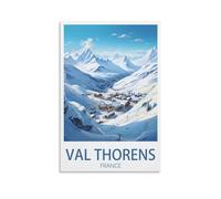 NPRZM Tin Signs Métal Affiches de ski de Val Thorens France Retro Plaques Peintures pour Maison Cuisine Salle de Bains Chambre Café Café Bar Pub Décorations 15x30cm