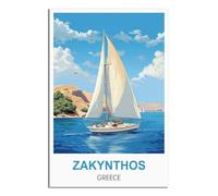 NPRZM Tin Signs Métal Affiches de Zakynthos, Grèce Retro Plaques Peintures pour Maison Cuisine Salle de Bains Chambre Café Café Bar Pub Décorations 20x30cm