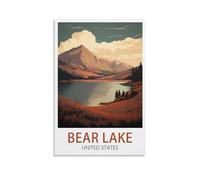 NPRZM Tin Signs Métal Affiches du lac Bear Retro Plaques Peintures pour Maison Cuisine Salle de Bains Chambre Café Café Bar Pub Décorations 30x40cm
