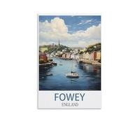 NPRZM Tin Signs Métal Fowey Angleterre Vintage Plaque de poster Panneau mural décoration murale métal Plaque 30x30cm