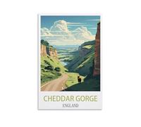 NPRZM Tin Signs Métal Gorges de Cheddar en Angleterre Art Mural Rétro Plaque Poster pour Décoration de Maison Cuisine Salle à Manger Pub Bar Restaurant 30x30cm