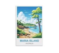 NPRZM Tin Signs Métal Île Maria, Australie Tin Signs Vintage Retro Plaque Poster pour Bar Pub Salon Cuisine Garage Décoration Murale 15x30cm