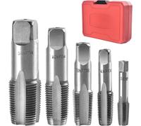 NPT Pipe Tap Set of 5,3/4,1/2,3/8,1/4,1/8"",Plumbing Tool Kit for Tapping Carbon Steel,Multipurpose NPT Thread Sizes