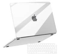 NPUOLS Coque Compatible avec MacBook Air 13,6" 2026-2022 Modèle A3449 A3240 A3113 A2681 M5 M4 M3 M2, Etui Housse de Protection Rigide en Plastique Cristal+Clavier en TPU Version EU, Ultra Mince Clear