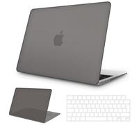NPUOLS Coque Compatible avec MacBook Air 15 2025 2024 2023 Modèle A3241 A3114 A2941 M4 M3 M2, Etui Housse Coque de Protection Rigide en Plastique Mat + Clavier Ultra Mince en TPU Version EU, Gris