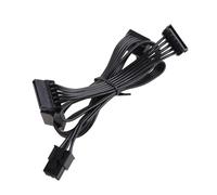 NPXUAMTJ Câble d'alimentation G1G2G3 6 broches vers SATAx4 coude Noir Câble plat 85 cm