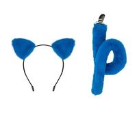 NPXUAMTJ Costume de chat 1/2/3/4 pièces - Costume d'Halloween - Accessoires de fête - Oreilles de chat - Serre-tête - Nœud papillon - Queue - Tutus - Jupe pour enfants et filles