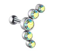 NPXUAMTJ Élégante boucle d'oreille cartilage en acier inoxydable avec pierre de cristal tchèque hélixes tragus oreille accessoire piercing bijoux de corps