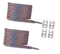 NPXUAMTJ Lacets élastiques scintillants sans nouer avec clips métalliques pour un port rapide pour les trajets quotidiens, le fitness et les activités de plein air, lacets élastiques plats étincelants