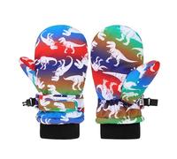 NPXUAMTJ Little Explorers Gants de ski sur le thème des animaux Moufles chaudes en polyester coloré pour enfants pour les aventures par temps froid