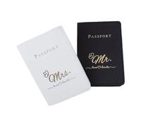 NPXUAMTJ Lot de 2 étuis multifonctions en cuir PU pour passeports et cartes de voyage organisés pour ranger vos documents, noir/blanc, Love version, Beauté de masse