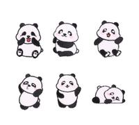 NPXUAMTJ Lot de 6 écussons autocollants panda - Pour vêtements, chapeaux, accessoires de décoration pour les amateurs d'artisanat