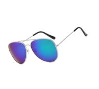 NPXUAMTJ Lunettes élégantes avec protection solaire UV400 Monture en métal Verres PC Soleil pour femmes hommes activités de plein air Porter PC Lentille Monture en métal, Monture argentée verte F