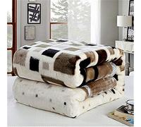 NQCDSJ Couvertures et Plaids Double Couverture épaisse Double Couverture Chaude étudiant dortoir Unique Hiver Couverture en Molleton d'ouatine, 180cmX220cm Chaud