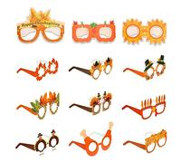 NQEUEPN 12pcs Lunettes de Fête de Thanksgiving, Thème de l'Automne Lunettes de Dinde Lunettes de Dinde de Thanksgiving pour le Jour de Thanksgiving Noël Anniversaire Carnaval