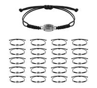 NQEUEPN 20pcs Bracelet Rugby, Bracelet à Breloques Réglable Bracelet Homme Corde Rugby Bracelet Tressée avec Pendentif de Rugby pour Adolescentes Hommes Femmes Joueurs D'équipe