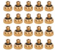 NQEUEPN 20pcs Buses de Brumisation en Laiton, Buses de Brumisation Filetées pour Tube 1/4 Système de Refroidissement Extérieur Humidification de l'Aménagement Paysager de Serre