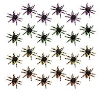 NQEUEPN 24pcs Jouets Araignées Colorés pour Halloween, Figurines d'Araignées Réalistes Jouet Tarentule pour Halloween Farces Décorations de Fête Collections de Modèles d'animaux