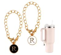 NQEUEPN 2pcs Pendentif Lettre R pour Stanley Tasse, Poignée de Lettre Initiale Nom Personnalisé Chaîne Pendentif Alphabet pour Stanley Gobelet