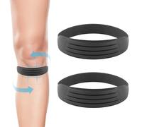 NQEUEPN 2pcs Sangle de Support de Tendon Rotulien, Silicone Sangle de Genou Rotulien Flexible Sangle de Tendon Rotulien Réduit la Douleur pour le Sport le Cavalier Homme et Femme (Gris)