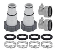 NQEUEPN 4pcs Kit d'Adaptateur de Tuyau de Piscine, Accessoires de Piscine pour Filetage Externe de 2 3/8 Pouces Tuyau de 1 1/4 ou 1 1/2 Pouces Convient pour Intex Pompes à Filtre