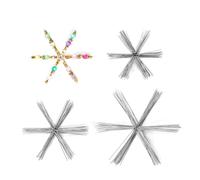 NQEUEPN 60pcs Fil Métallique Flocon de Neige, 9,5cm 11,5cm 15cm Flocon de Neige Decoration Flocon de Neige à Suspendre pour l'Artisanat Perle Flocon Neige Ruban Noël Decoration