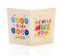 NQEUEPN Carte Adieu Collègue, 44x28cm Carte de Départ Collègue avec Enveloppe Papier Retraite Carte de Bonne Chance Carte Cadeau d'Adieu Carte Adieu pour Femme et Homme (Style B)