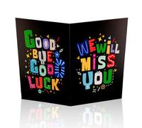 NQEUEPN Carte Adieu Collègue, 44x28cm Carte de Départ Collègue avec Enveloppe Papier Retraite Carte de Bonne Chance Carte Cadeau d'Adieu Carte Adieu pour Femme et Homme (Style A)