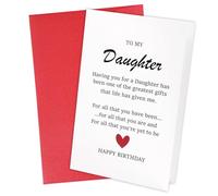 NQEUEPN Carte d'Anniversaire pour Fille, Carte de Joyeux Anniversaire à Ma Fille Carte d'Anniversaire Spéciale pour Fille Douce Carte d'Anniversaire pour Adulte de Maman Papa Parents Carte de Voux