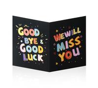 NQEUEPN Carte de Voux Géante d'Adieu, 28 x 44 cm Carte de Bonne Chance Carte Cadeau d'Adieu avec Enveloppe Carte de Départ Amusante Carte d'Adieu pour Collègues pour Collègue Amis (Noir)