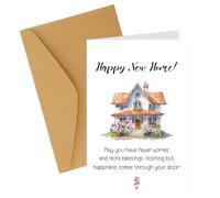 NQEUEPN Carte Nouvelle Maison, 20,5x13,5 cm Carte pour Pendaison de Crémaillère avec Enveloppe Carte pour Nouvel Appartement Félicitations pour Votre Nouvelle Maison Bienvenue au Nouveau Propriétaire