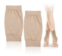 NQEUEPN Chaussettes de Patinage sur Glace, Rembourrées Chaussettes de Skate Manches Élastiques Respirantes Coussinets de Cheville Support pour Bottes Patins Crampons Bretelles (Beige)
