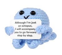 NQEUEPN Drôle Poupée Pieuvre Positive, 6cm Mignonne Poupée Poulpe Tricotée avec Carte d'Encouragement Poupée de Pomme de Terre Positive pour Les Vacances Décoration de Fête Cadeau Encourageant