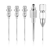 NQEUEPN Kit Buse d'Aiguille Graisse, 5pcs Acier Trempé Aiguille d'Injecteur Graisse avec Distributeur d'Aiguille Graisse Outil Montage Injection Graisse Utilisé dans Espaces Étroits
