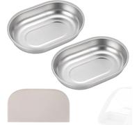 NQEUEPN Lot de 4 gamelles de nourriture pour chat compatibles avec le | Bols anti-déversement en acier inoxydable SUS304 avec tapis en silicone pour mangeoires RFID SureFeed