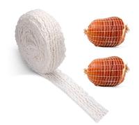 NQEUEPN Rouleau de Filet à Viande de 3m, Filet à Jambon de Volaille de Viande Fumée Élastique à 18 Trous Filet de Boeuf pour la Cuisson de la Viande Fabrication de Saucisses de Viande